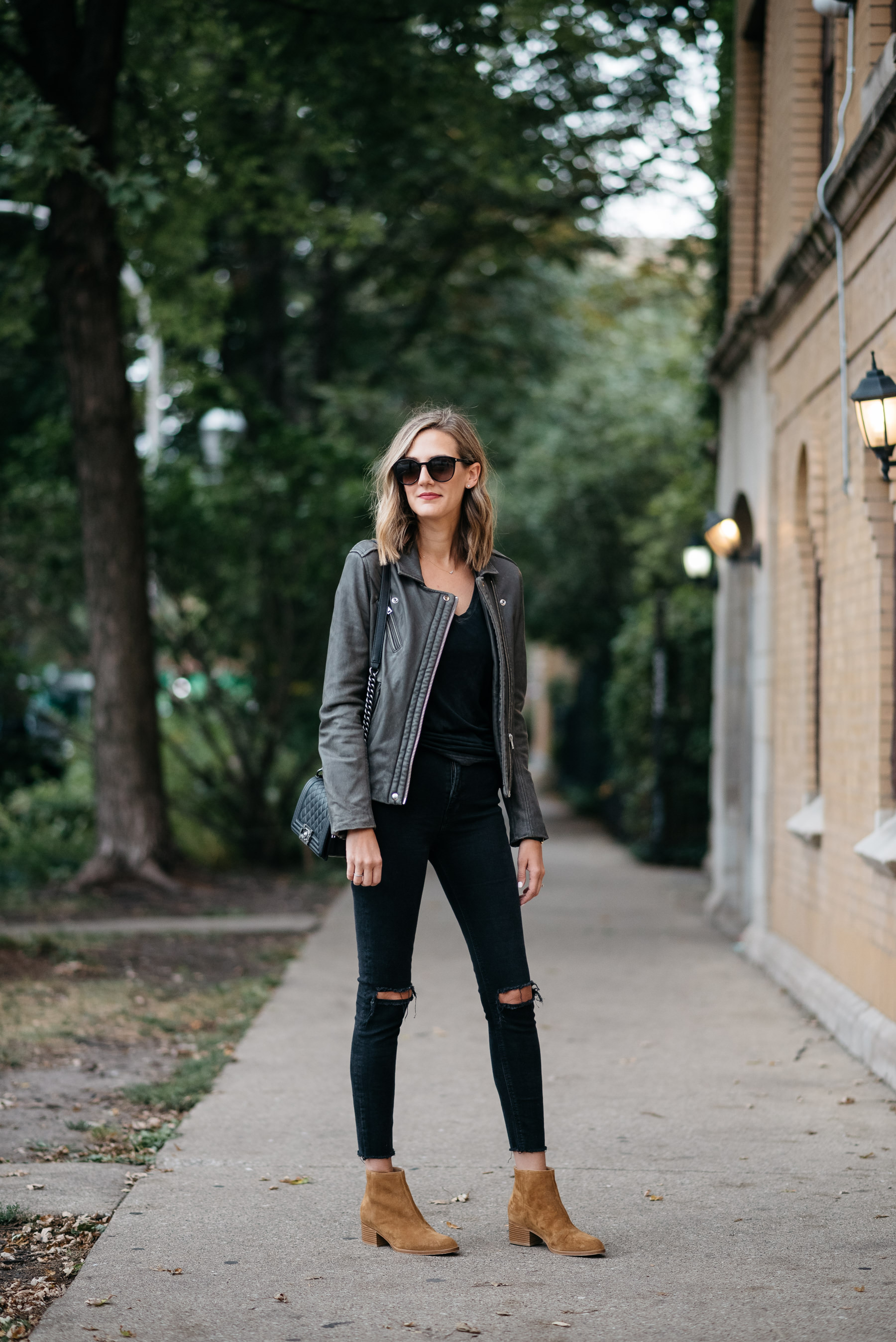 iro leather jacket han grey all black outfit