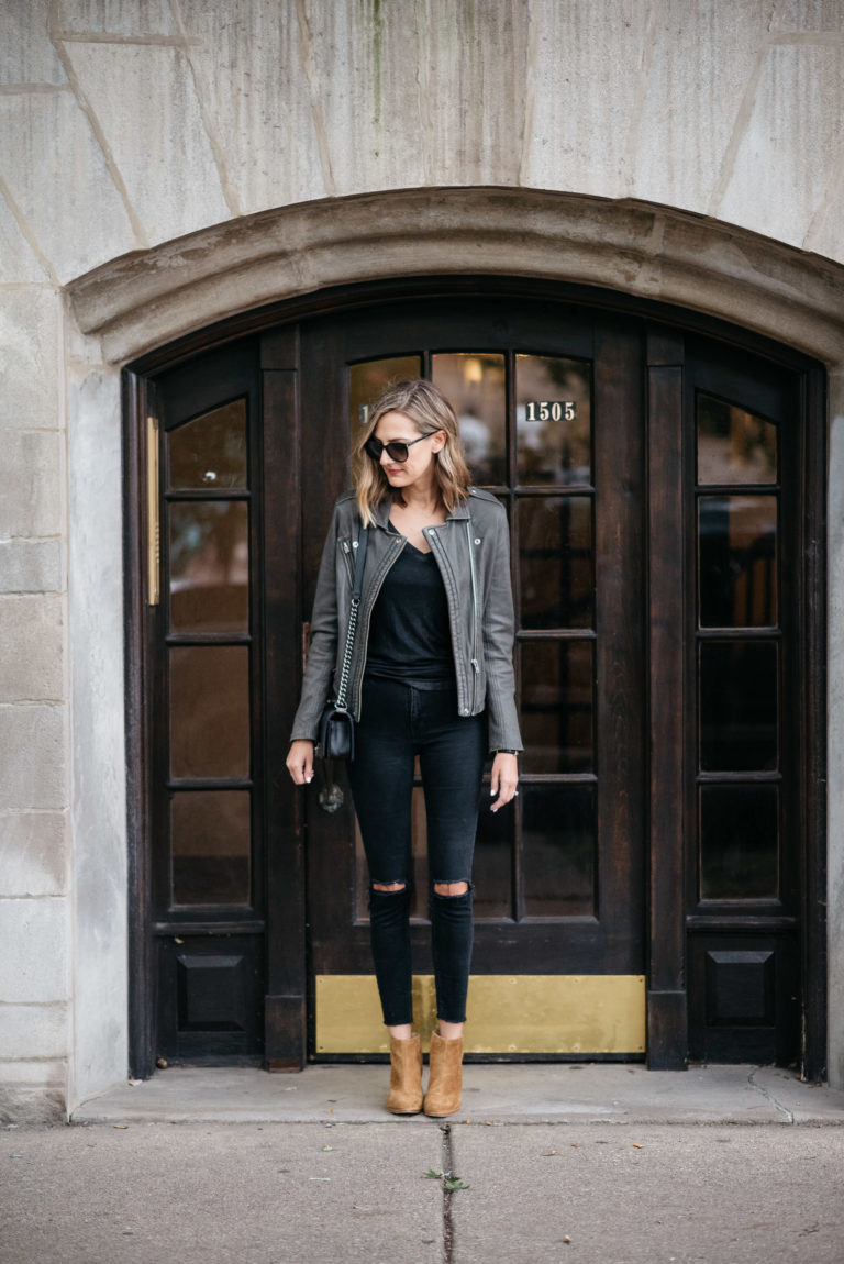 Grey Leather Jacket Outfit How To Style Shopbop Fall 2017 Sale 9825