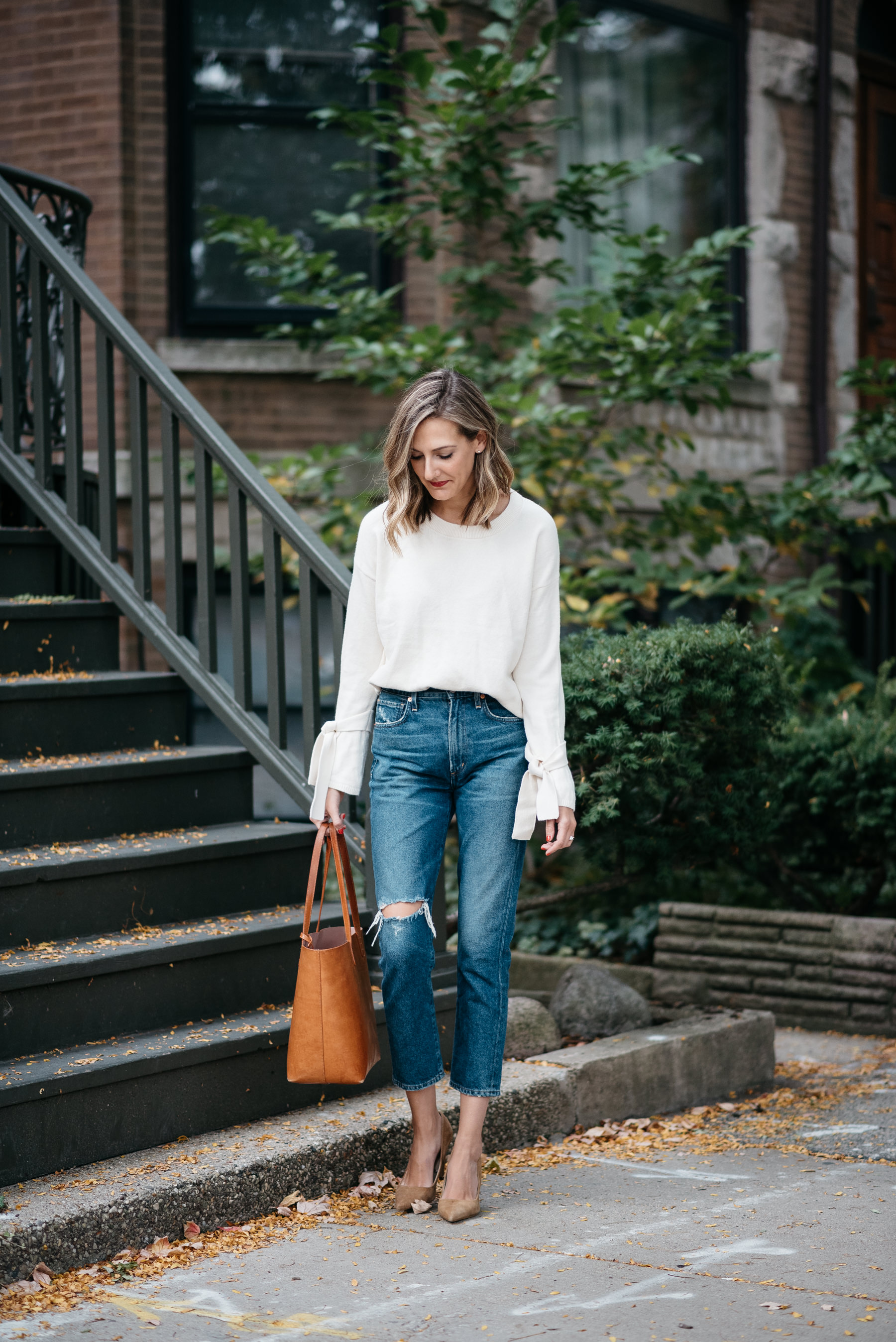 madewell sweater citizens of humanity jeans fall outfit