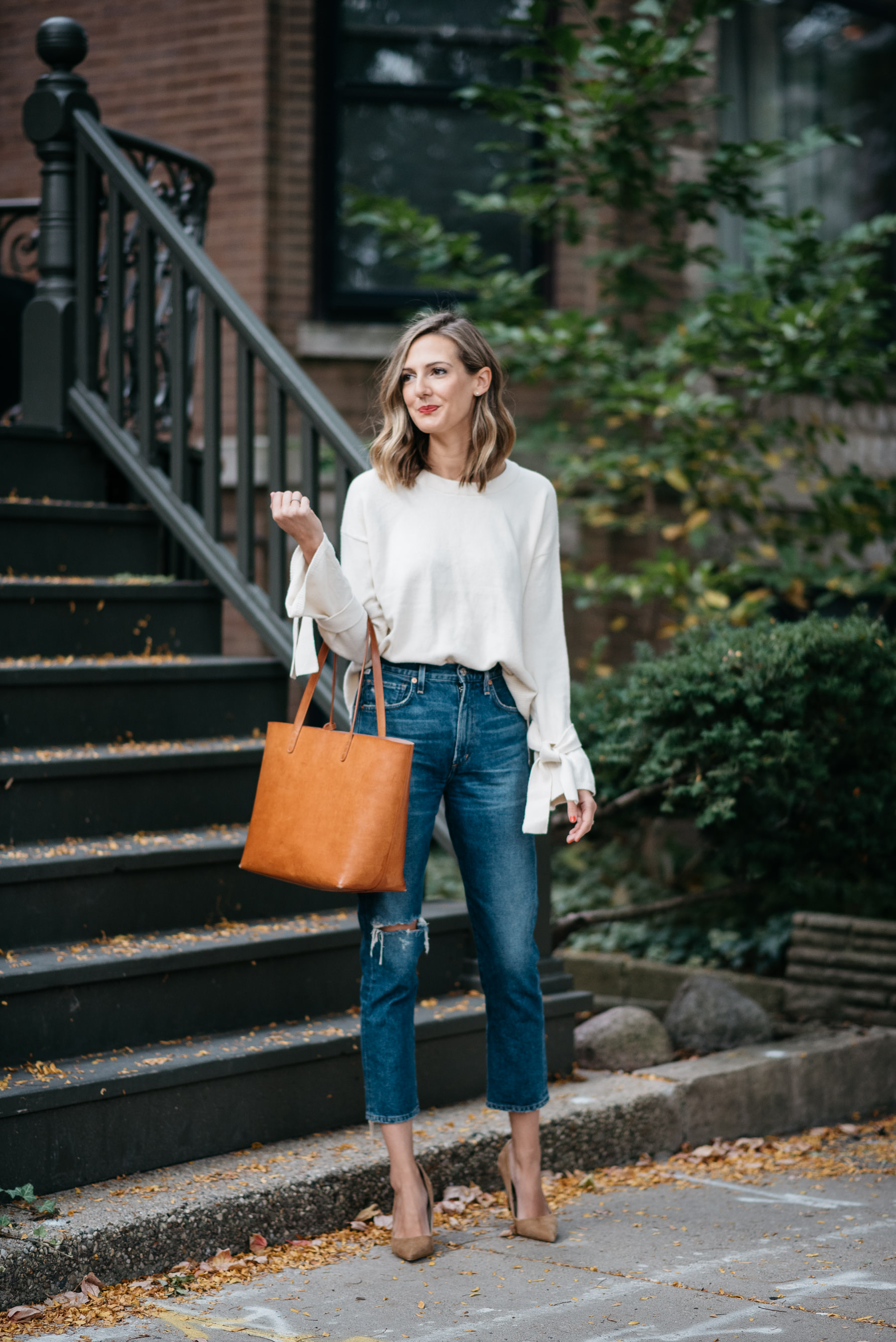 madewell sweater citizens of humanity jeans fall outfit