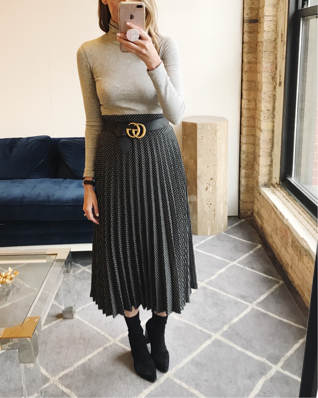 pleated skirt office wear