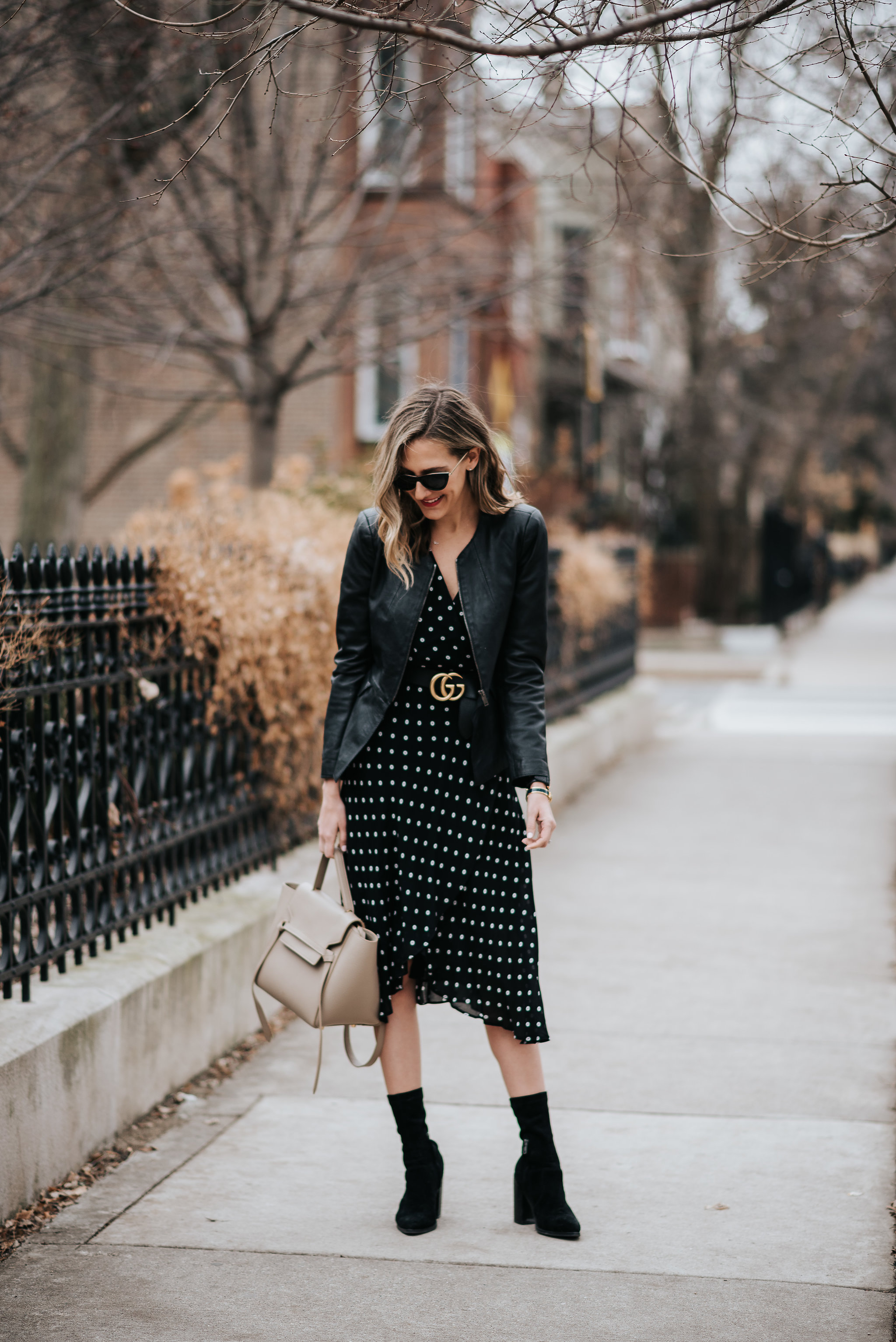 polka dot midi dress how to transition wardrobe from winter to spring