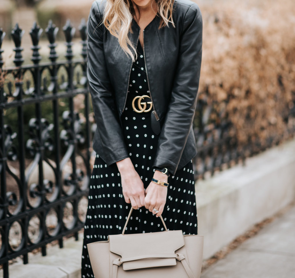 polka dot midi dress how to transition wardrobe from winter to spring