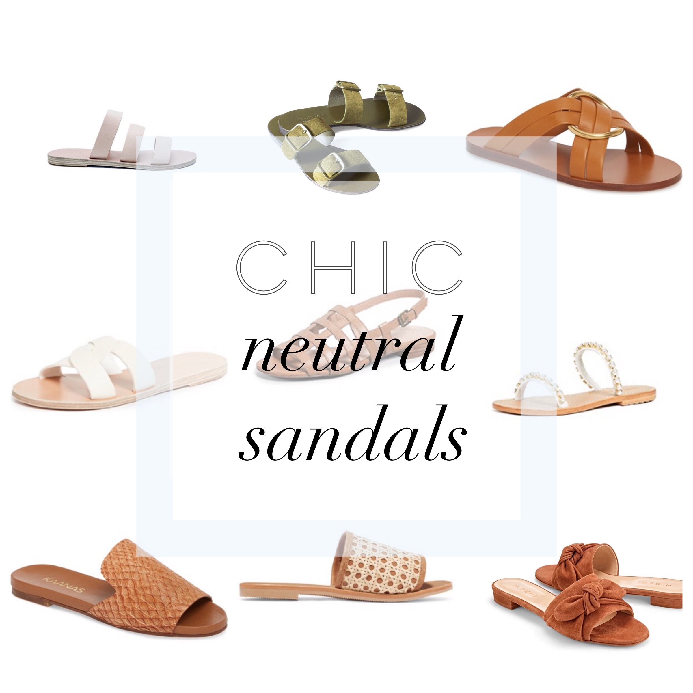 neutral flat summer sandals