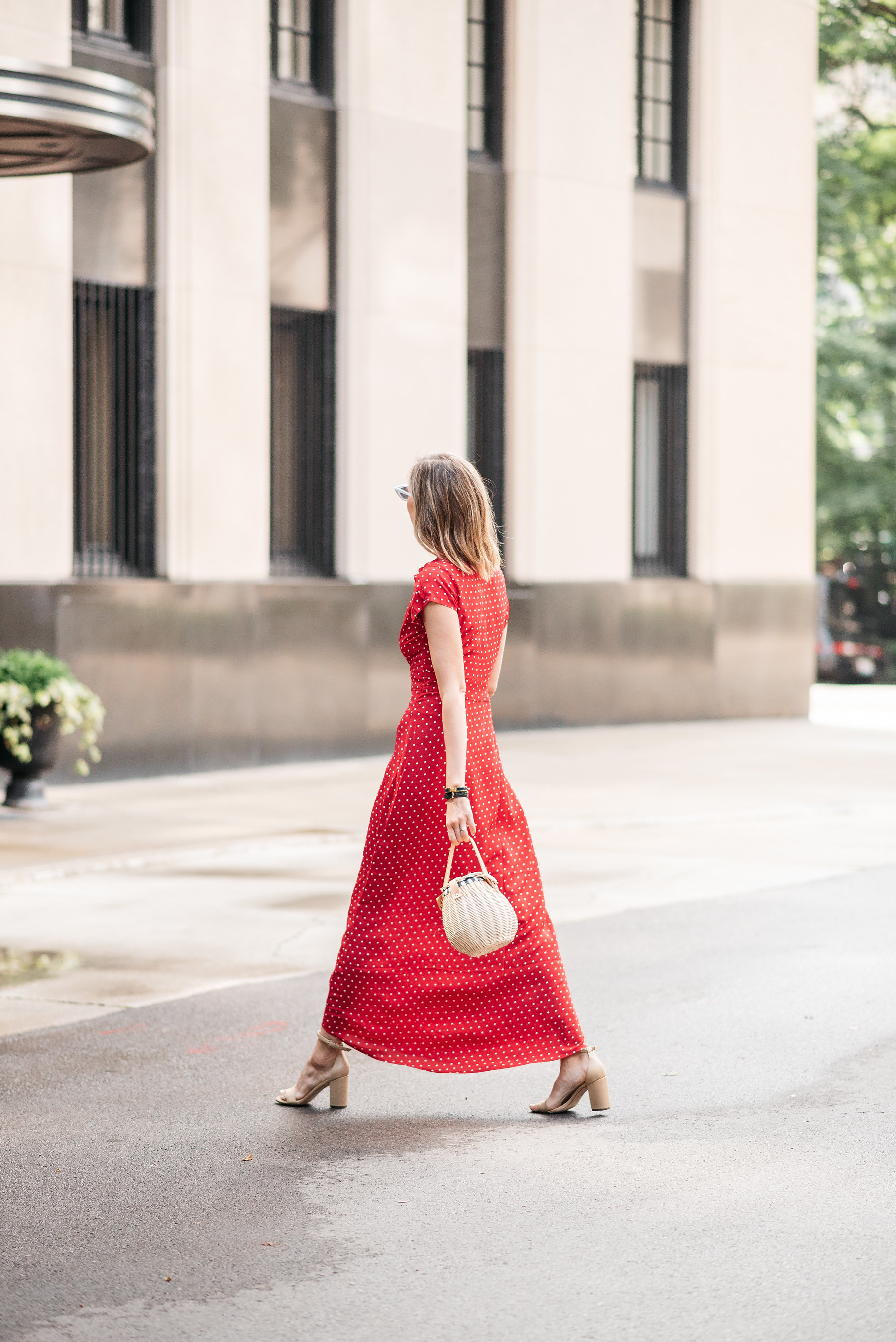 red maxi dress