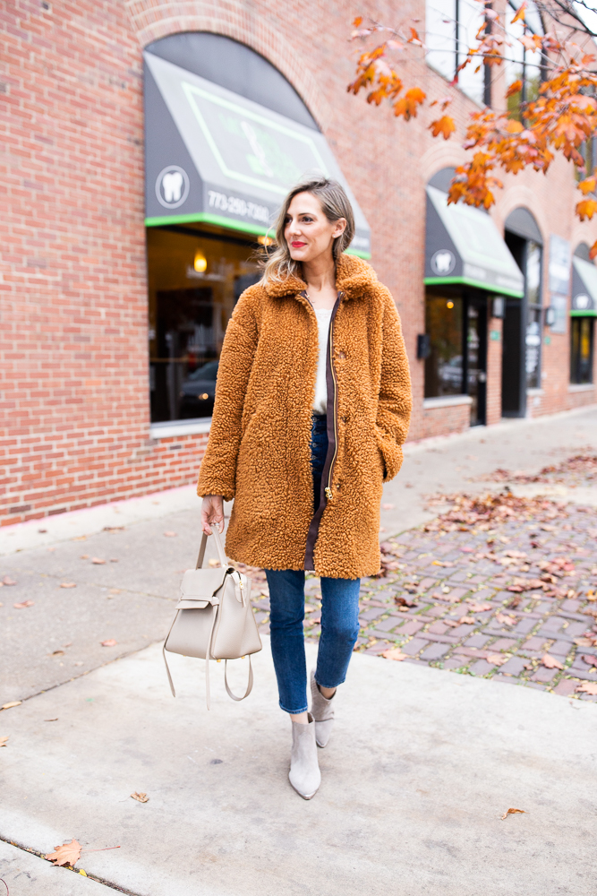 Teddy bear shop coat j crew