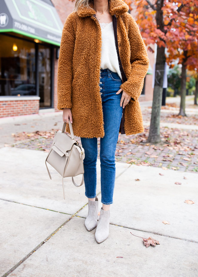 J crew outlet textured teddy coat