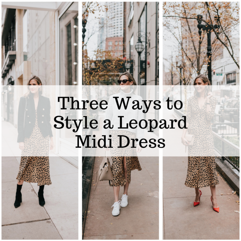 leopard midi dress how to style andn wear three ways - See (Anna) Jane.