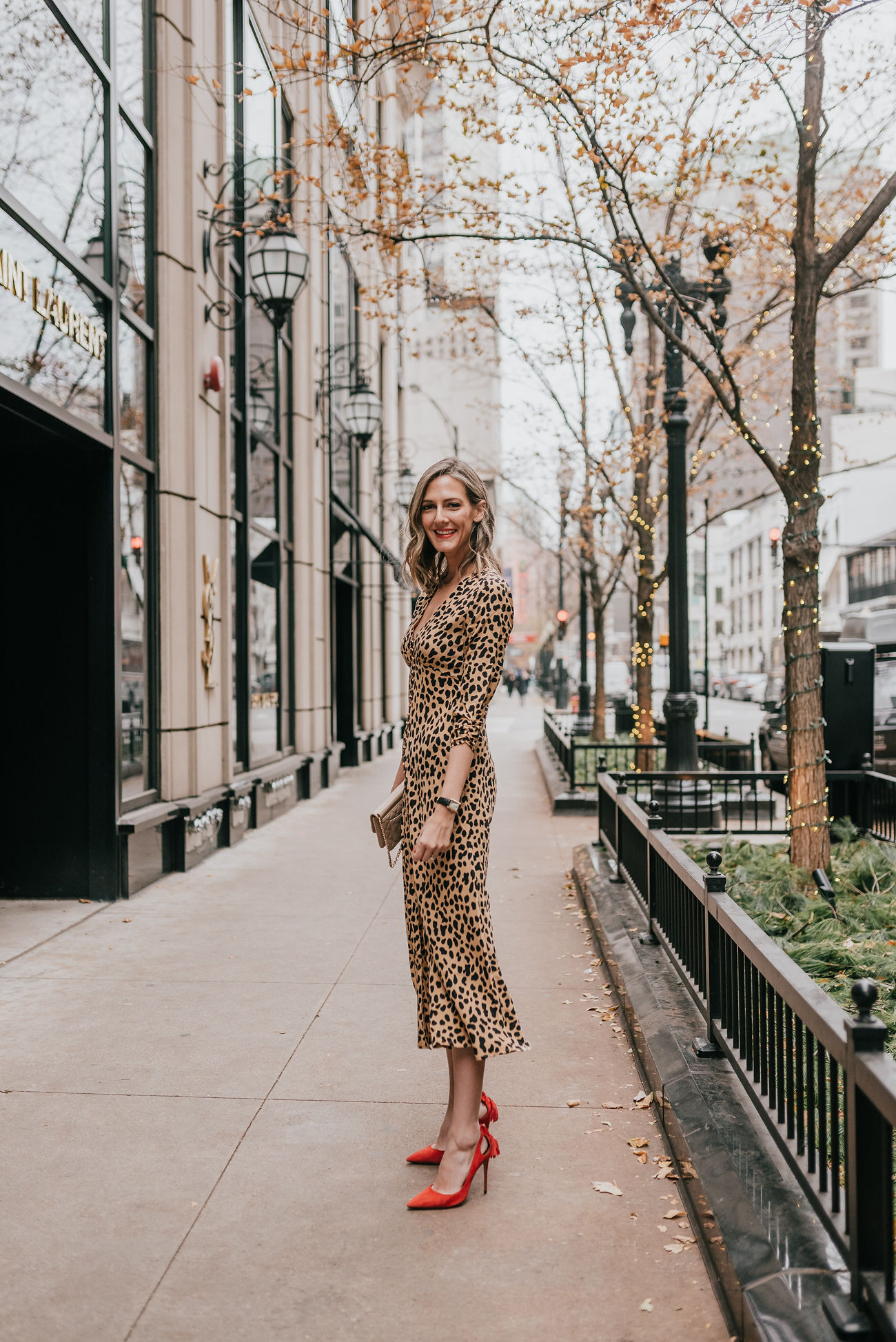 Leopard cheap midi dress