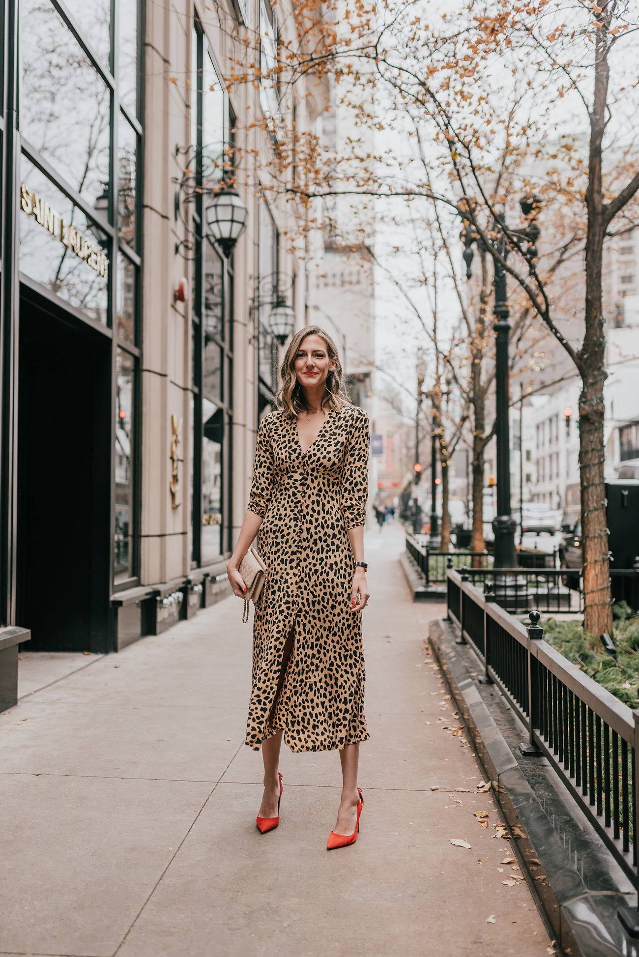 leopard midi dress