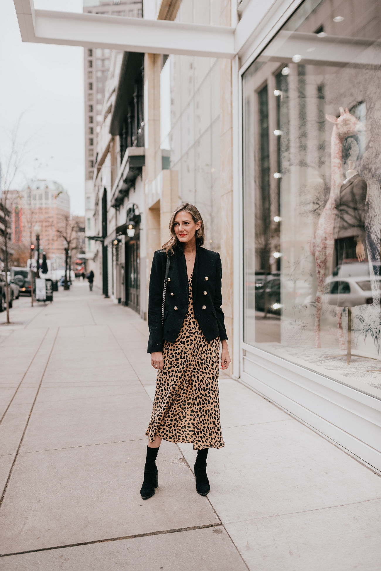 leopard midi dress