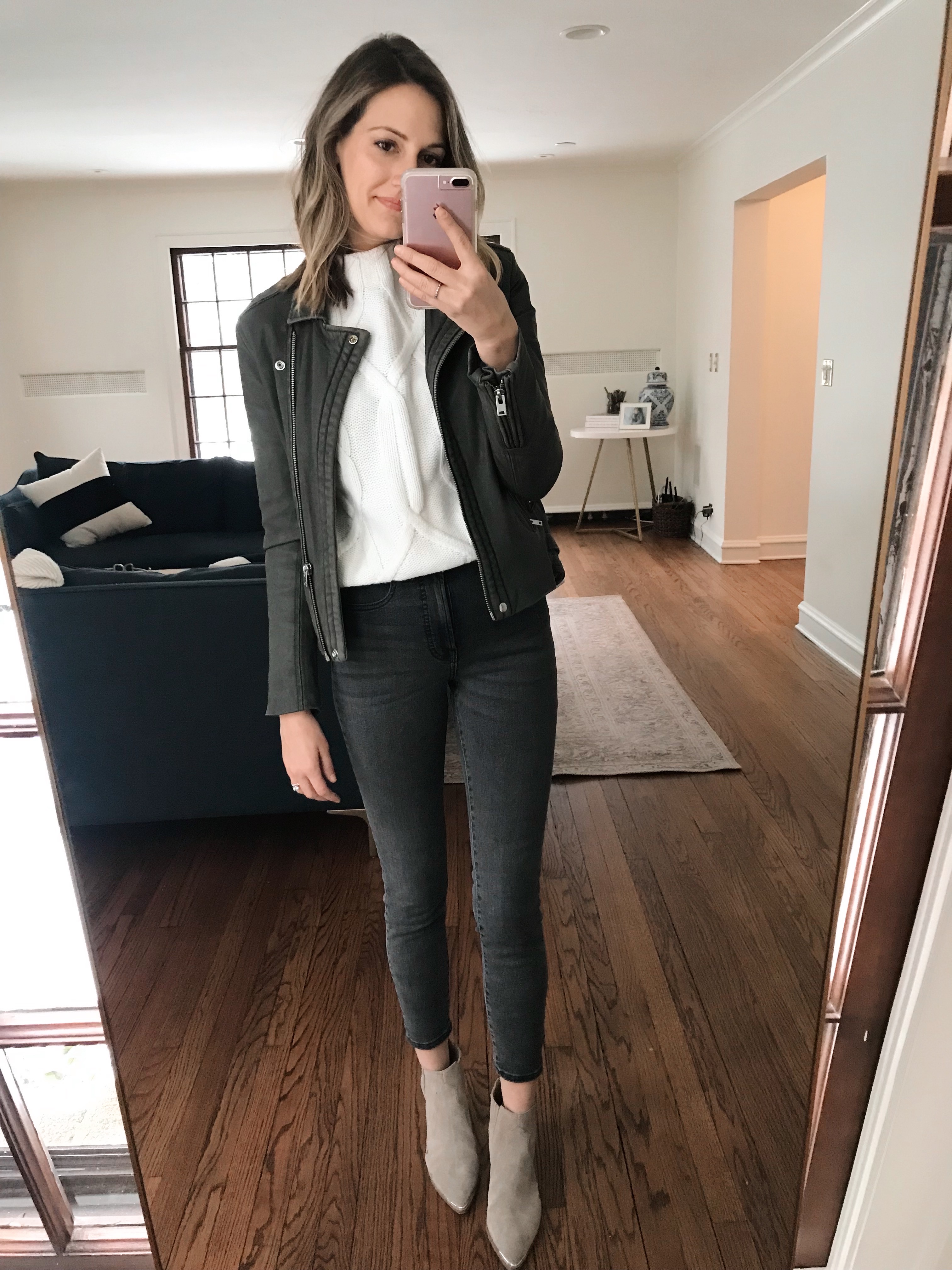 how to style leather jacket three different ways - See (Anna) Jane.