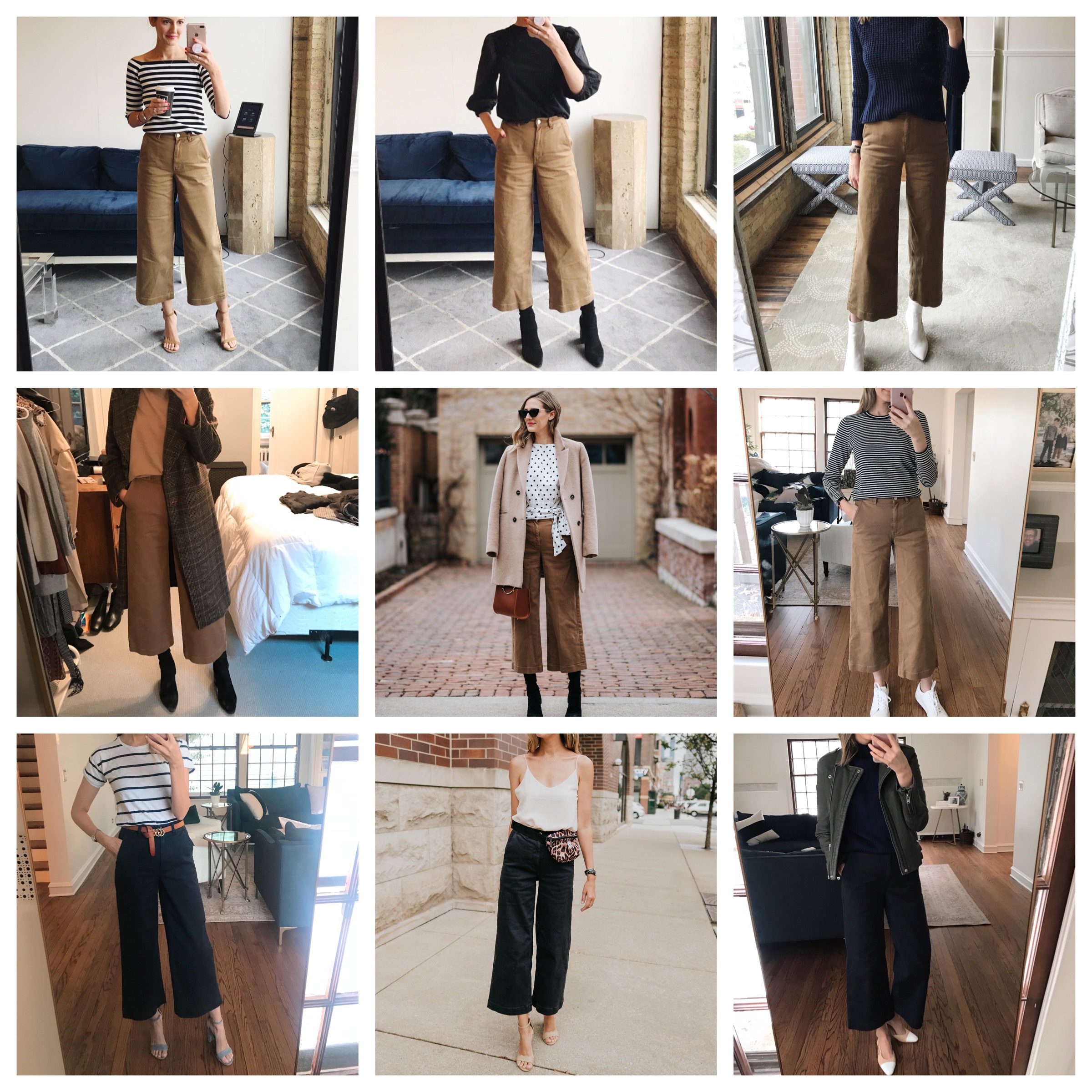 nine ways to wear everlane wide-leg crops