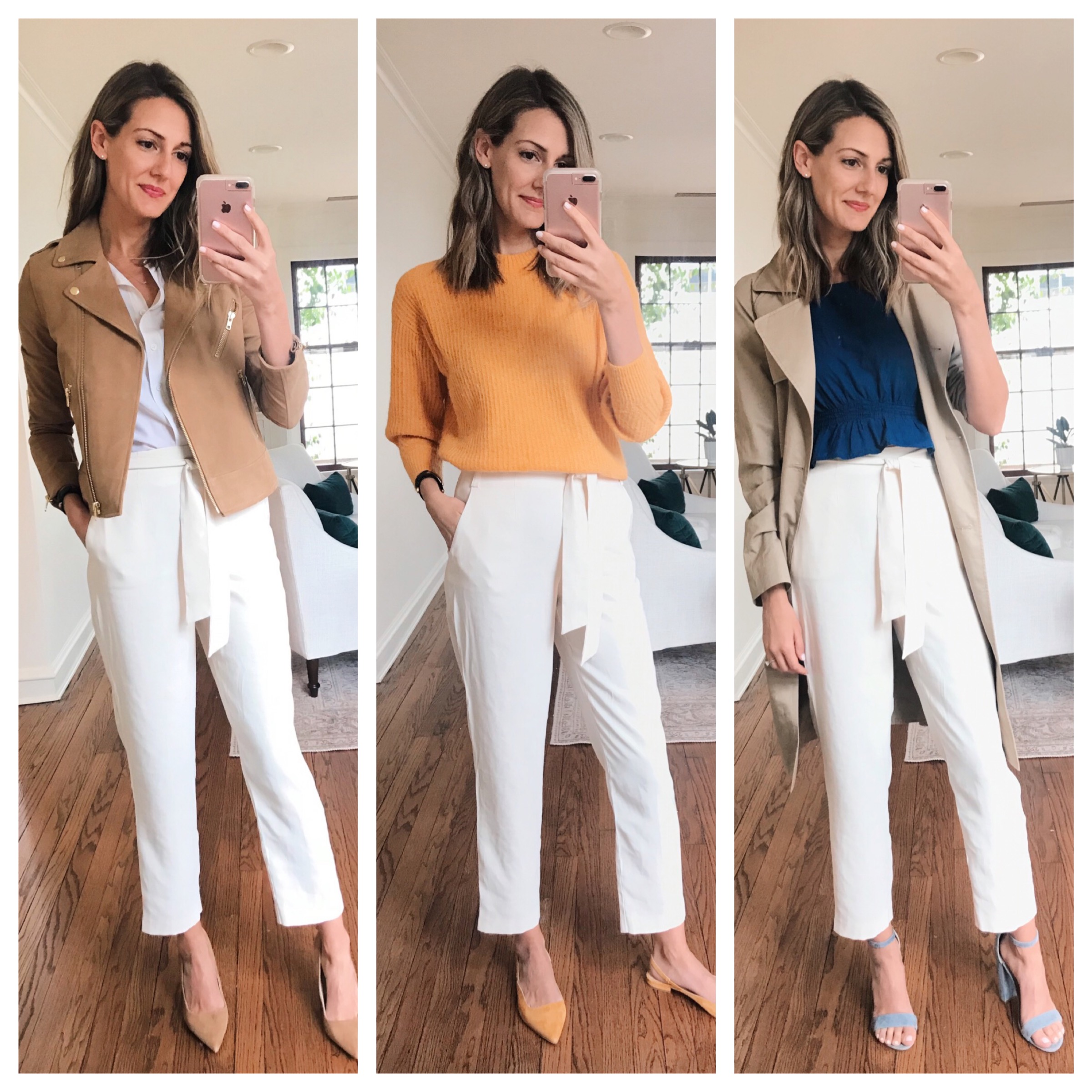 how to wear white pants to the office work appropriate - See (Anna