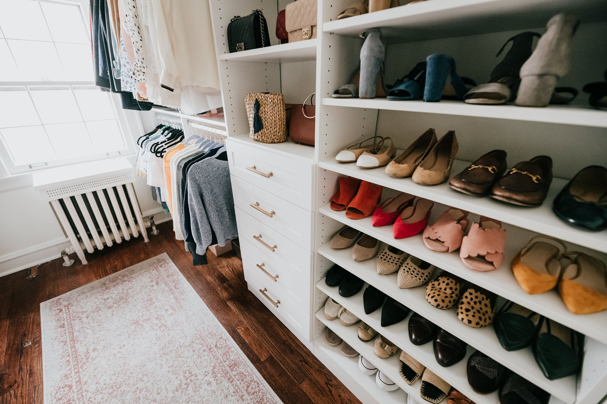 walk-in closet renovation master bedroom old home