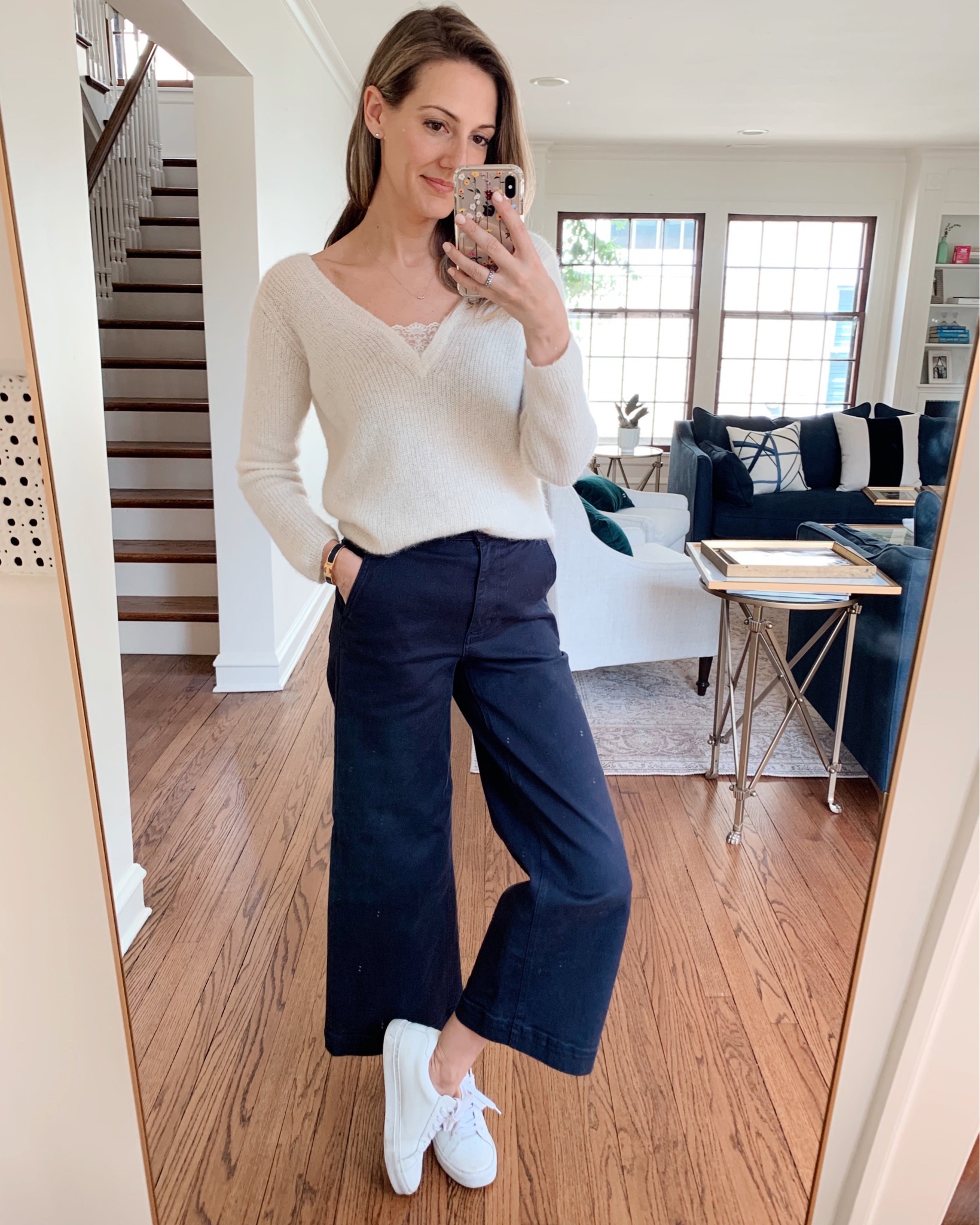 how to style white sneakers with jeans skirts everyday - See (Anna) Jane.