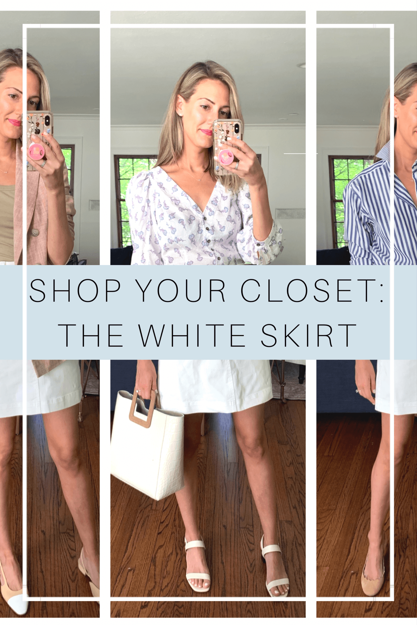 four ways to wear the everlane white skirt