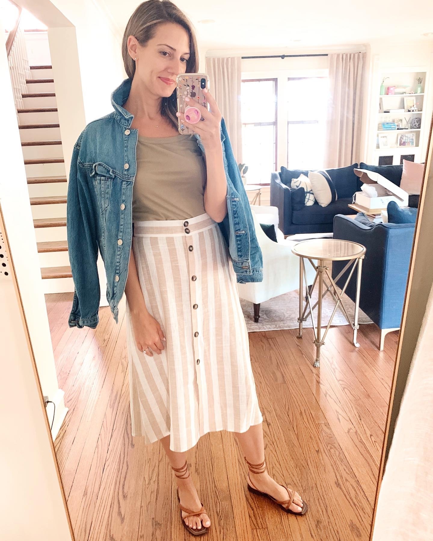 linen skirt how to style and wear - See (Anna) Jane.