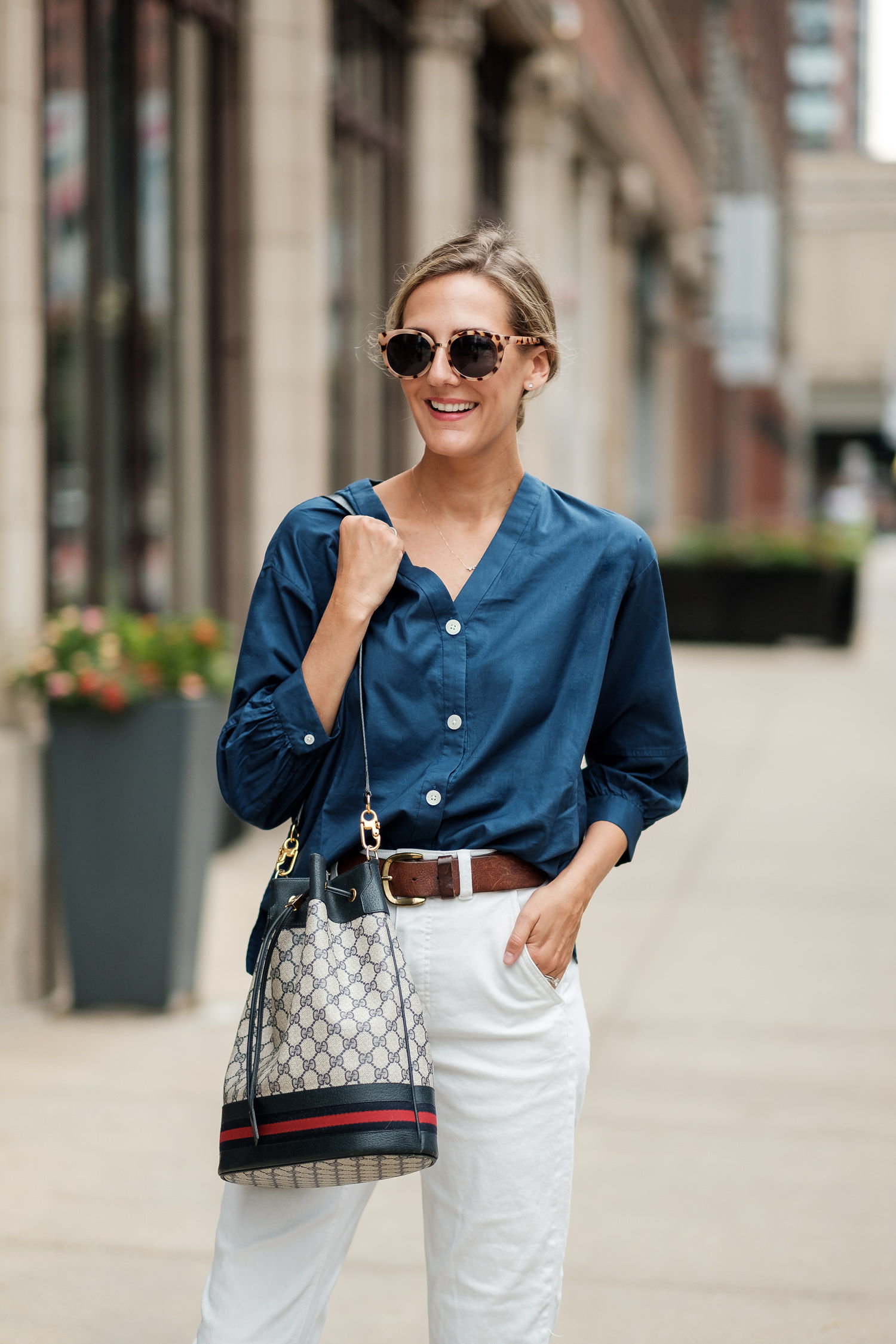 fall transitional outfit navy blue