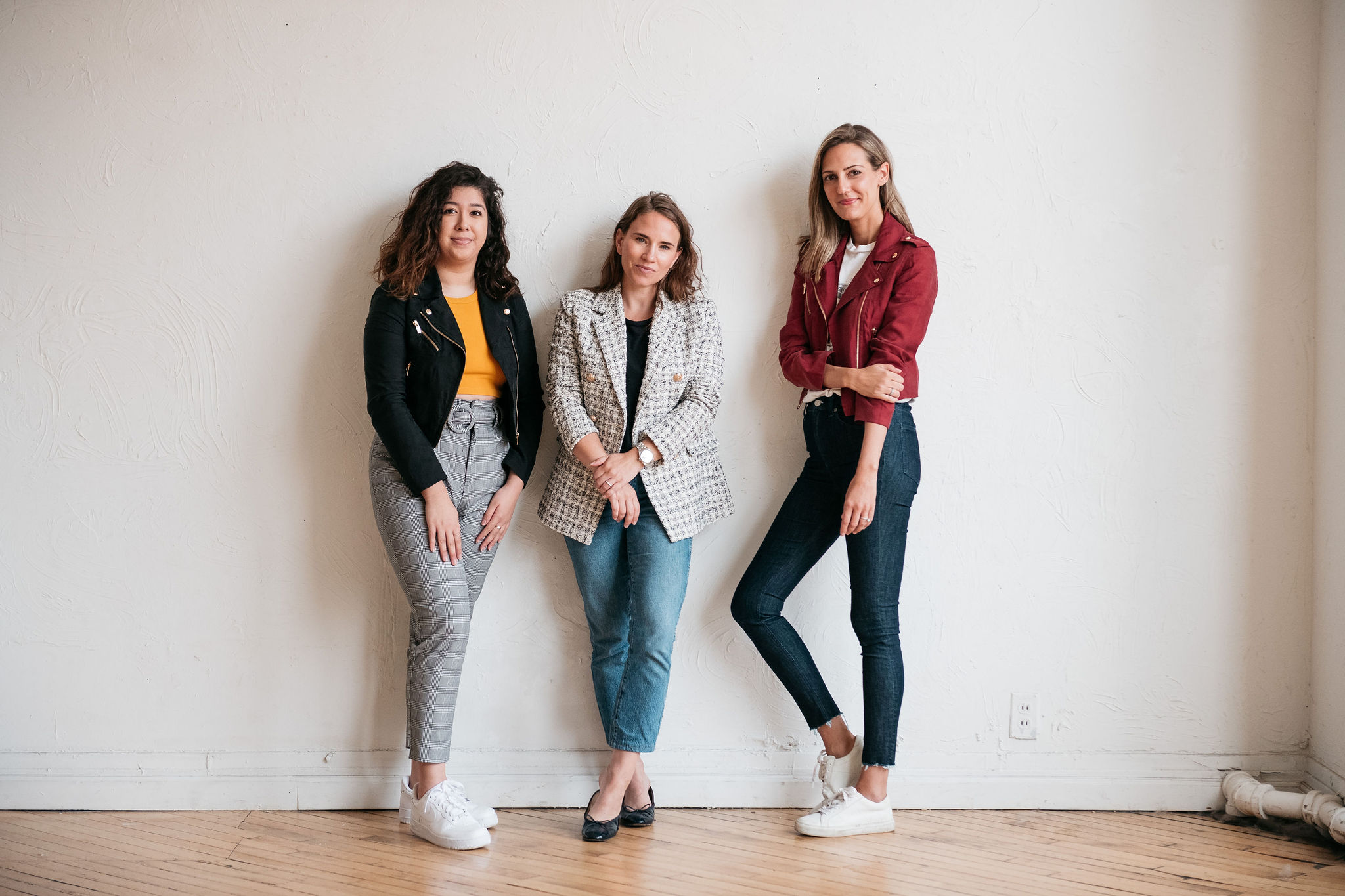 Viviana (our intern from DePaul), Coabi (my friend/co-founder), and Anna Jane Wisniewski wearing Jacket 02