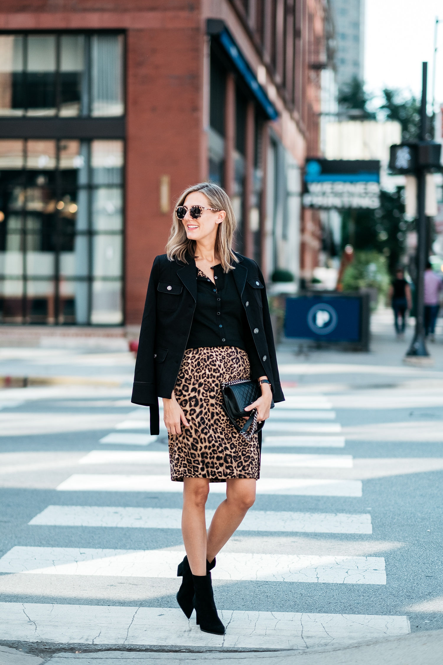 how to style a leopard skirt midi length - See (Anna) Jane.