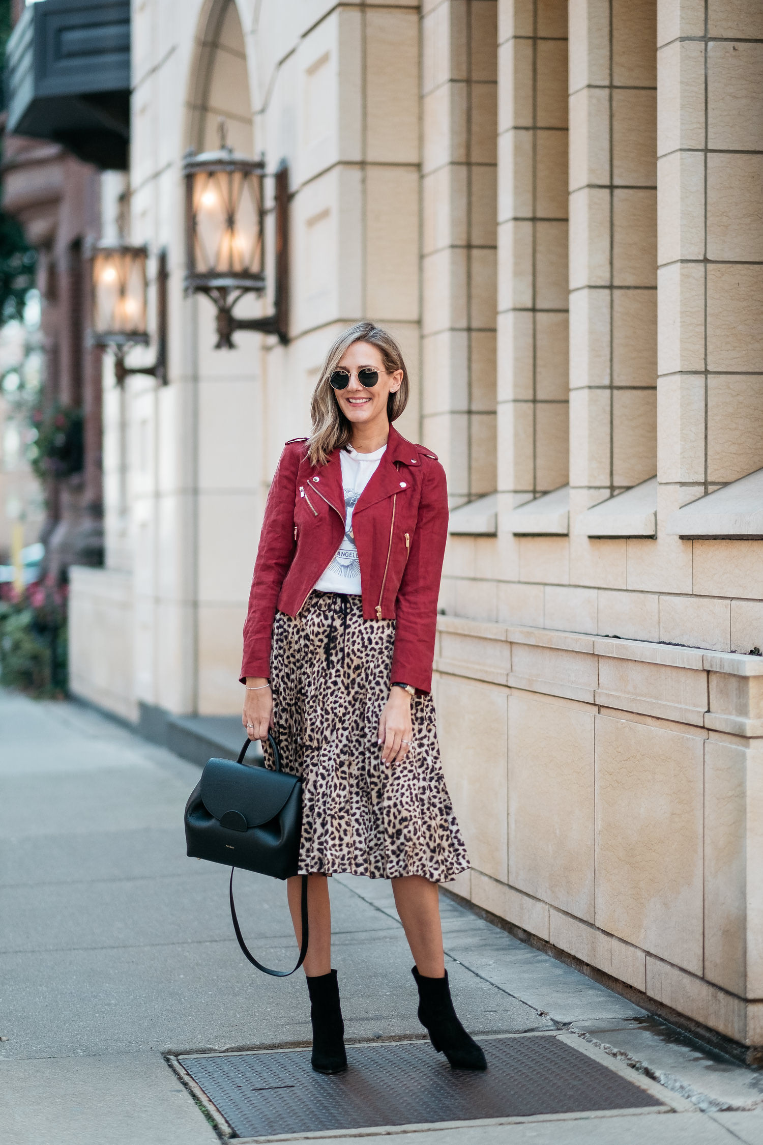 midi skirt moto jacket