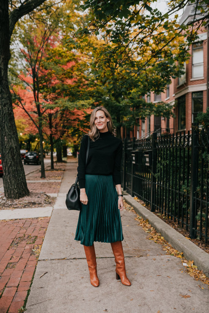 green skirt how to wear for the holidays - See (Anna) Jane.