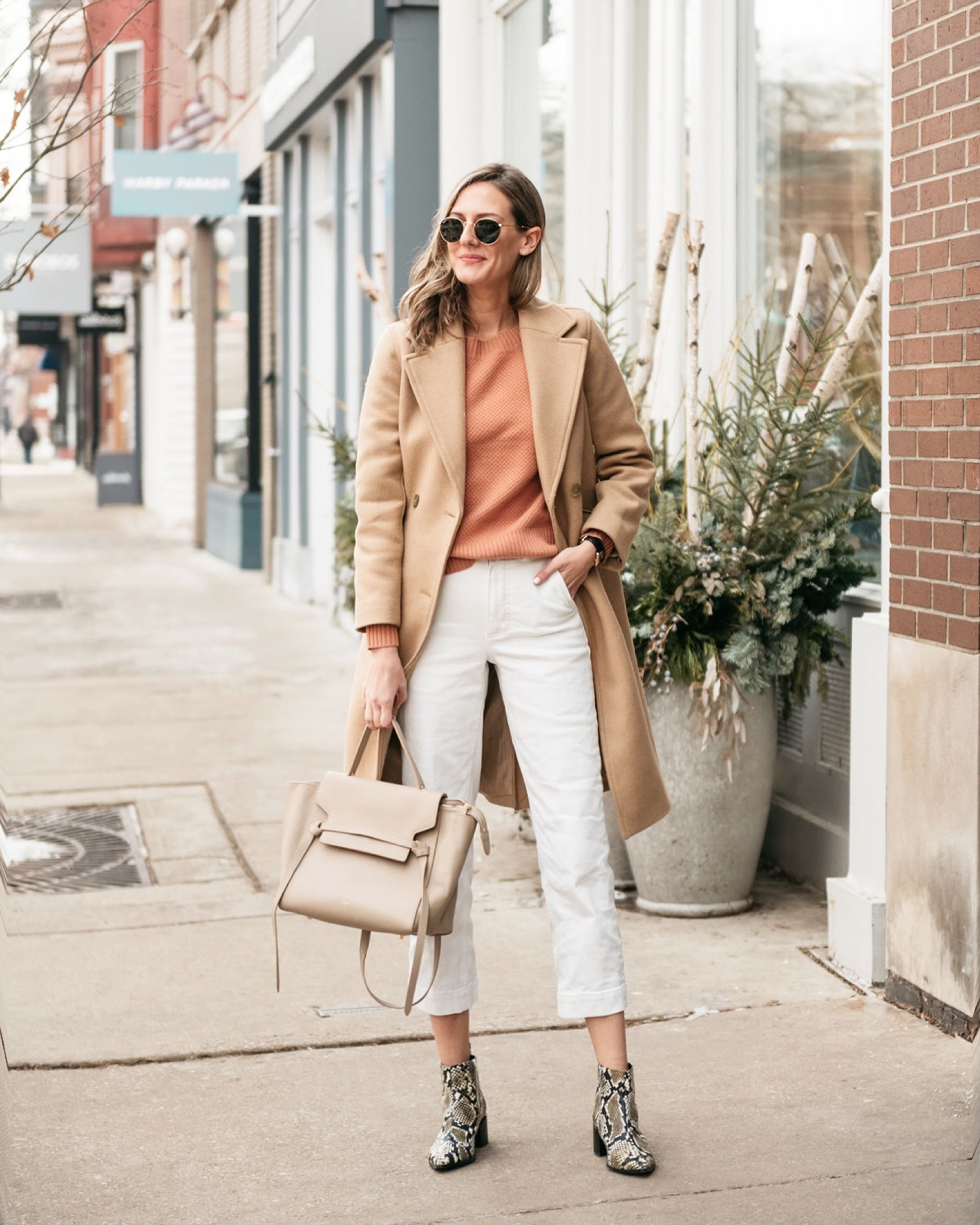 winter outfit white jeans