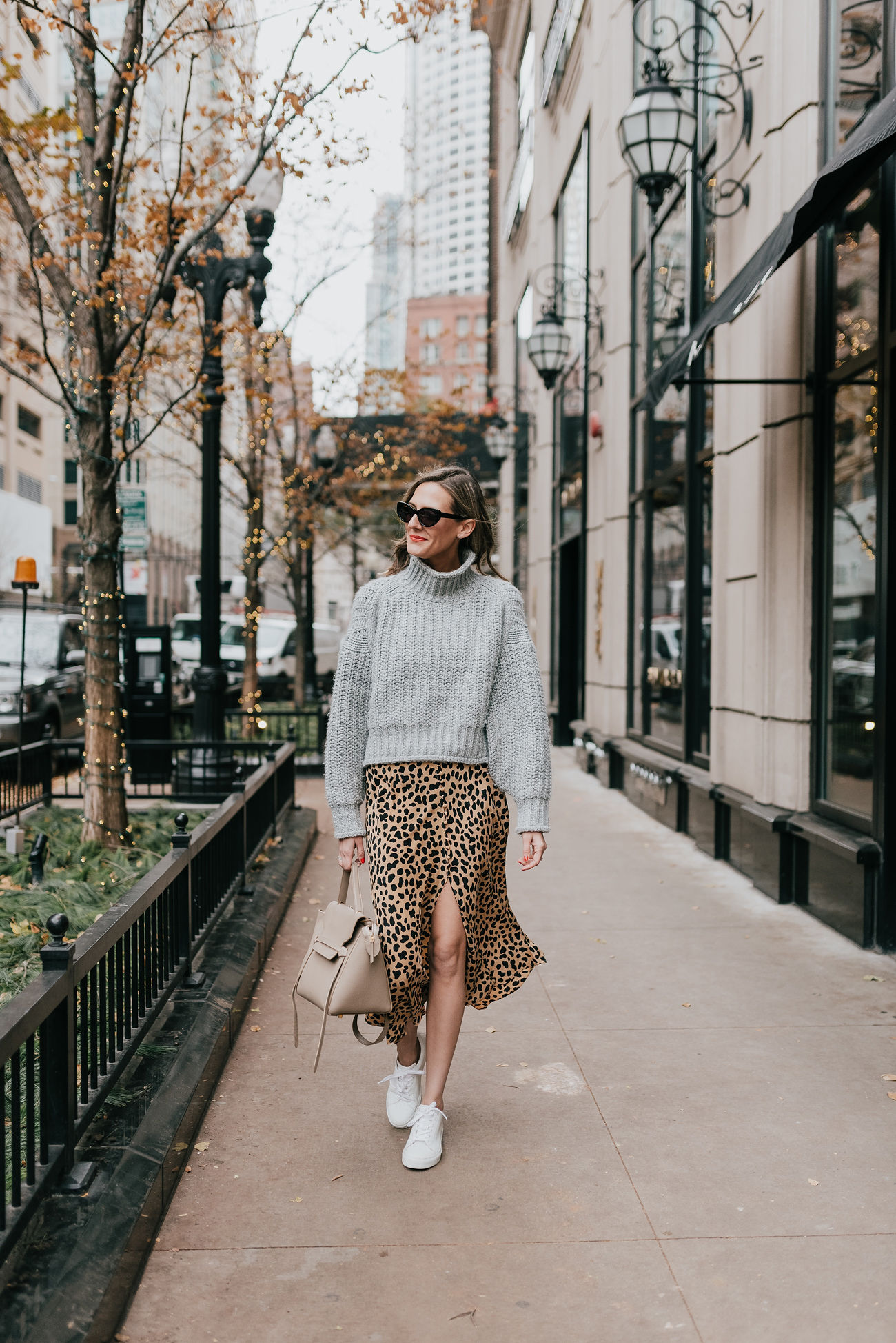 leopard midi skirt