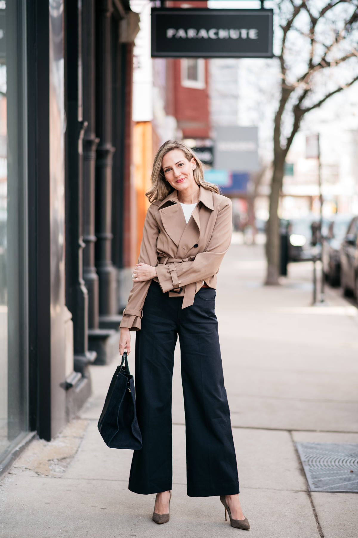 wide leg pants at work