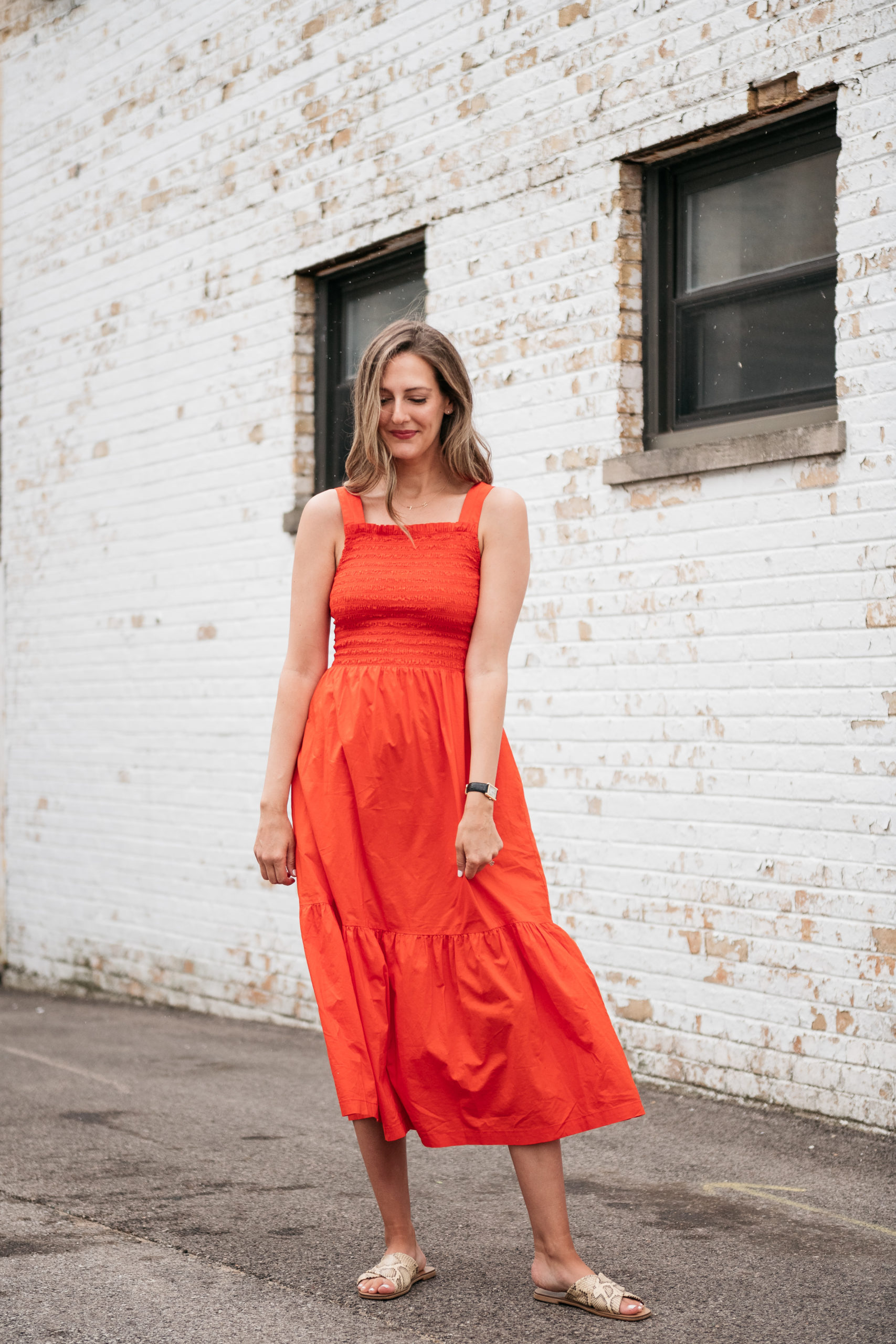 COS Shoulder-strap Dress in Red