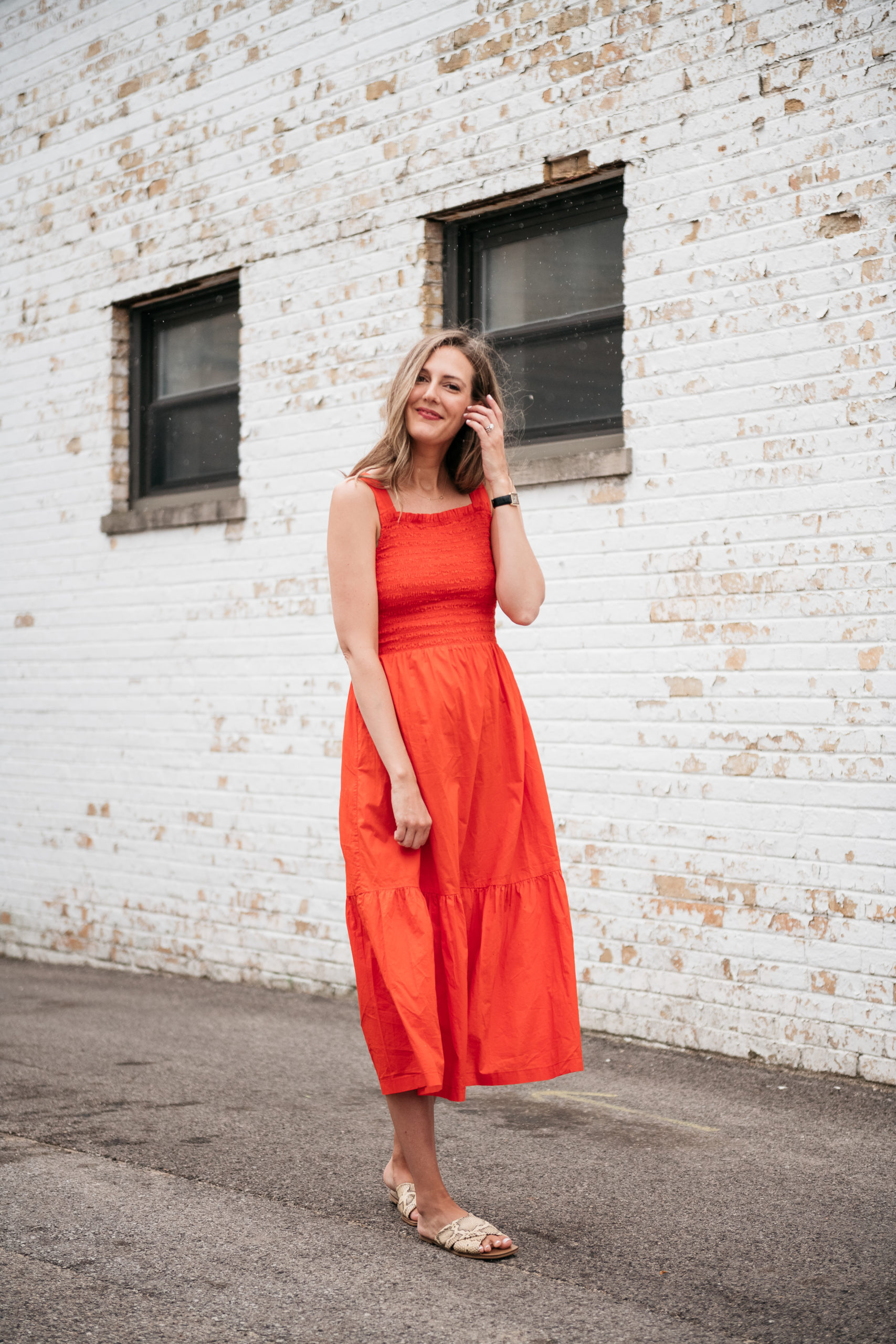 red everlane dress