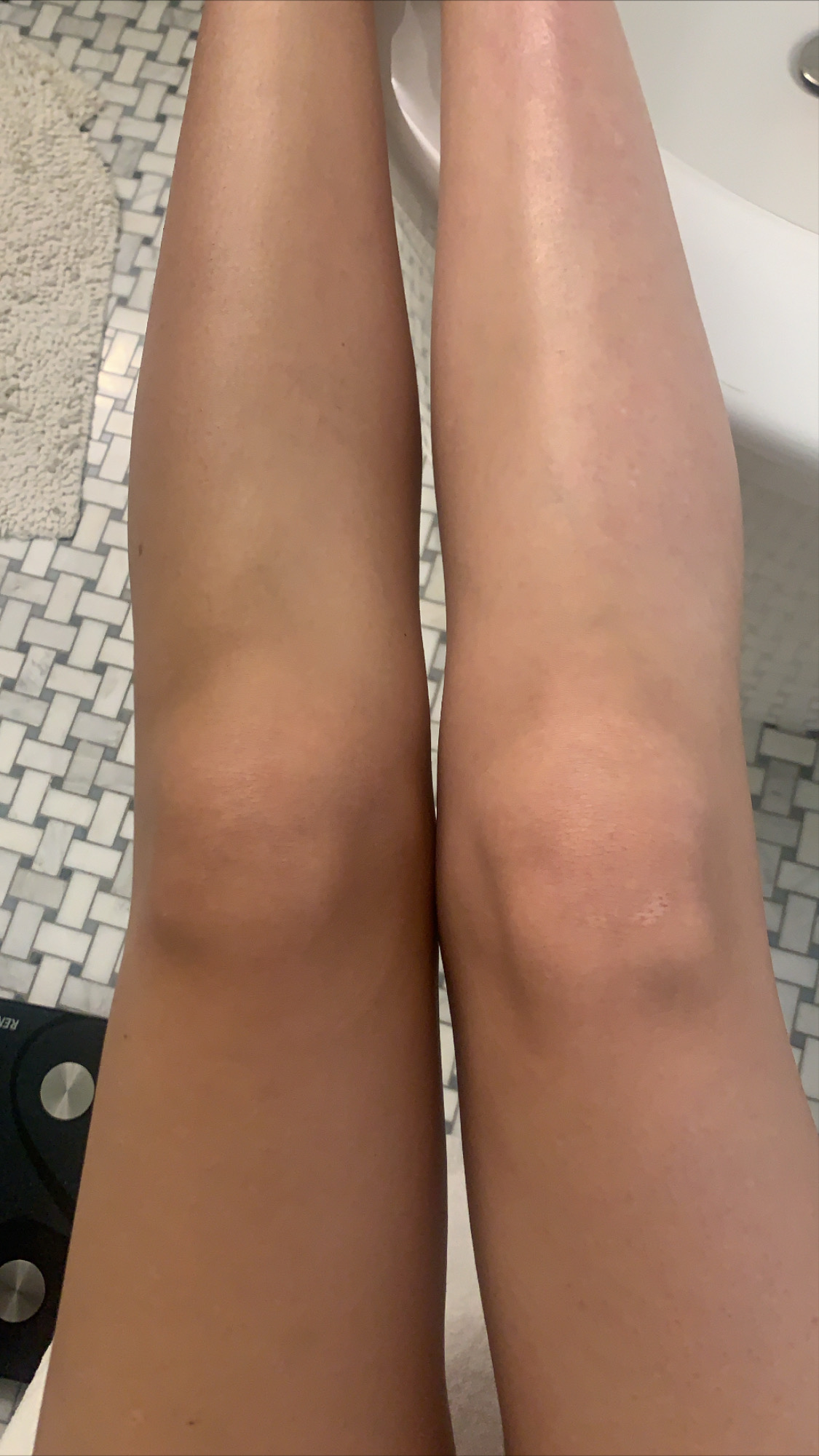 before and after self-tanner routine