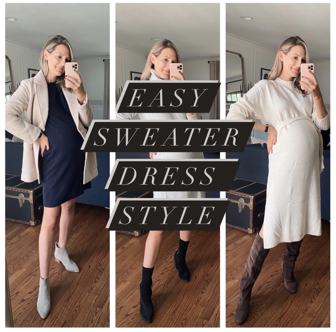 Grey Tights with Sweater Dress Outfits (4 ideas & outfits)