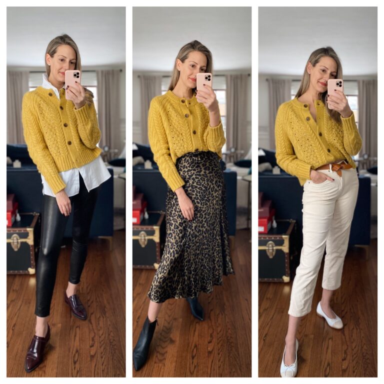 yellow cardigan top