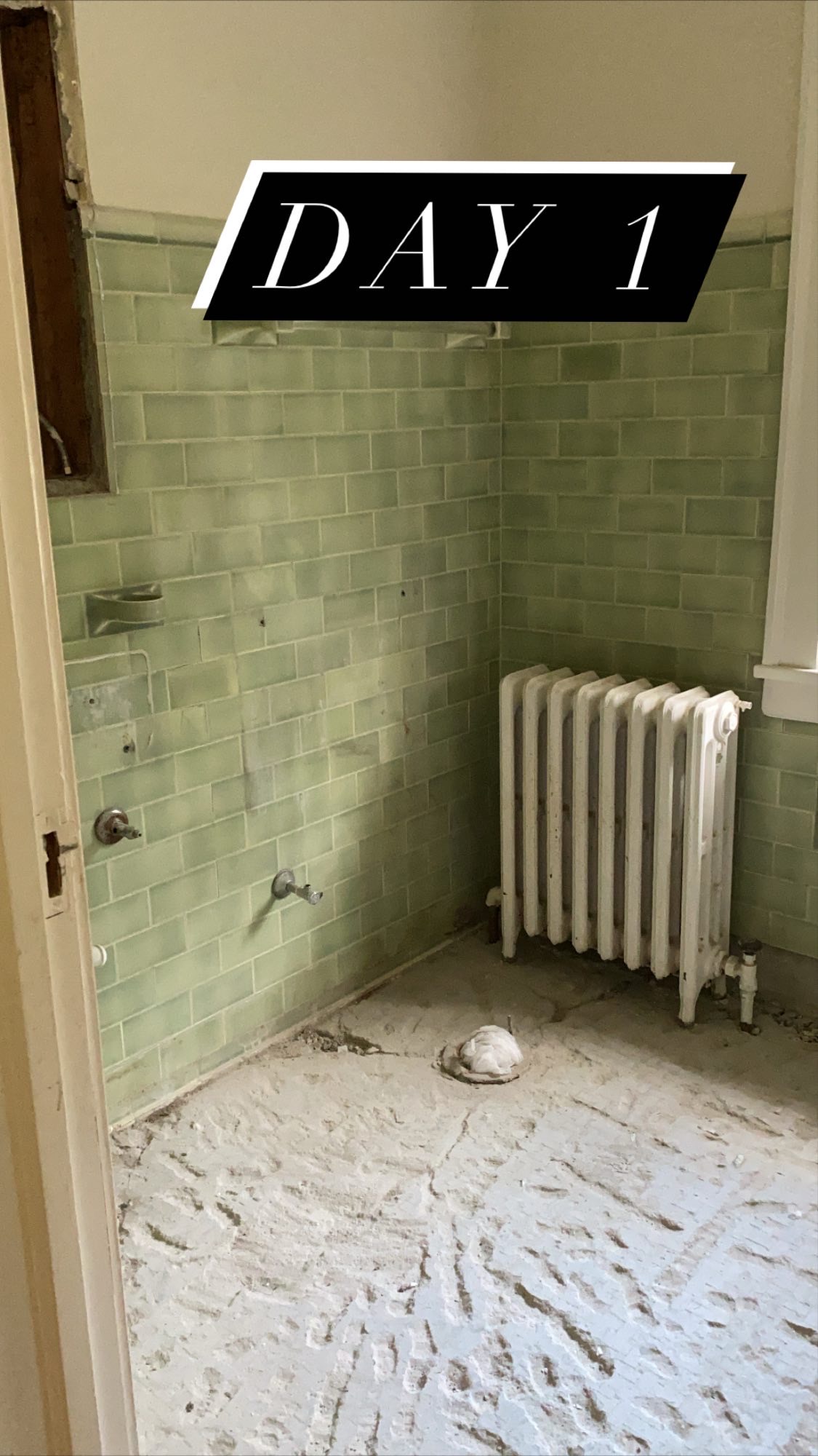 remodeling green bathroom