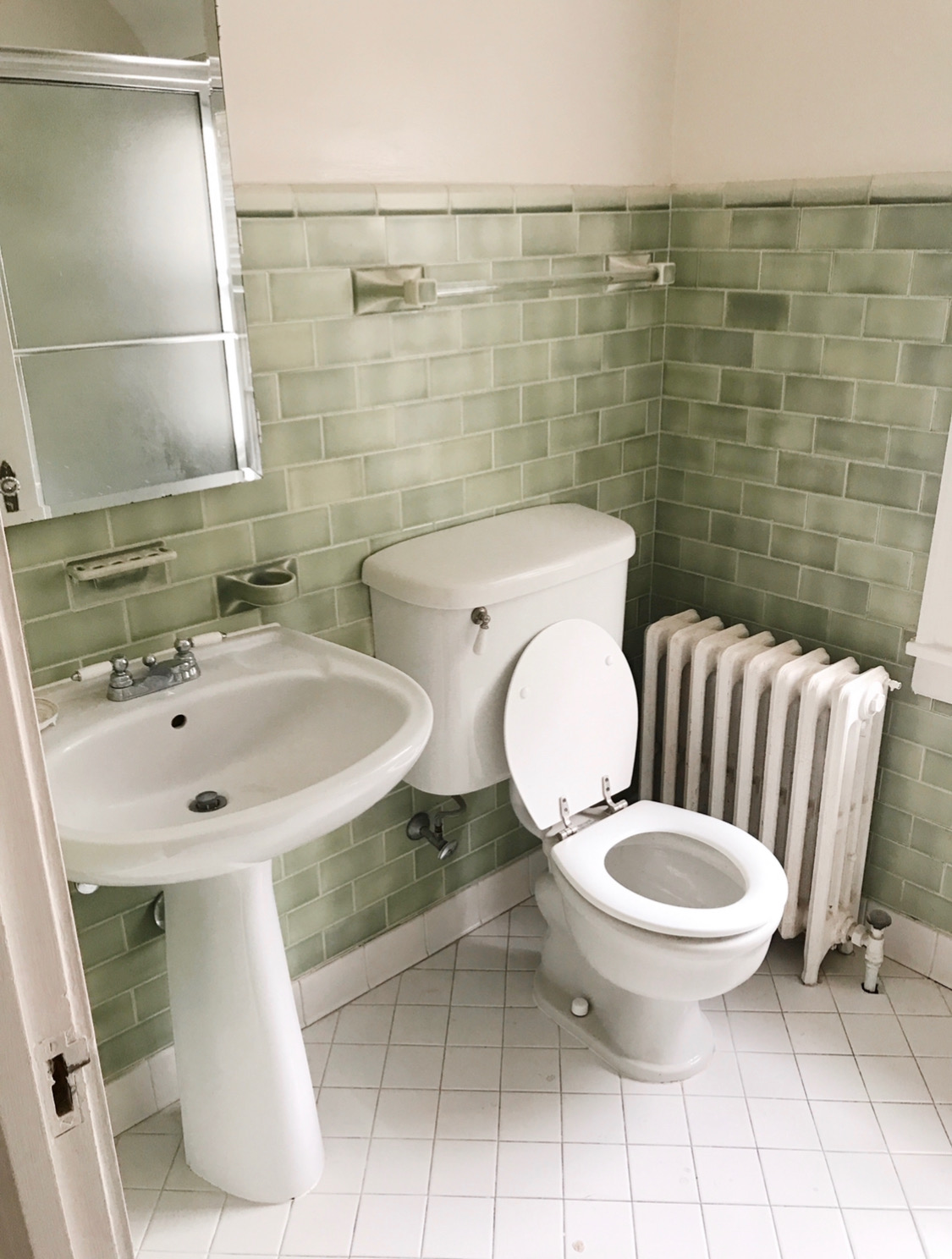 vintage Green Bathroom Before and After