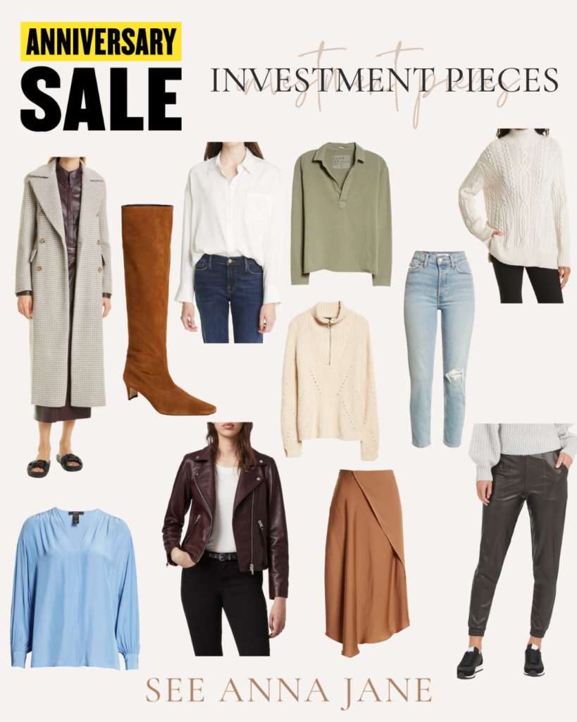 collage of clothes for Nordstrom Anniversary Sale Staples