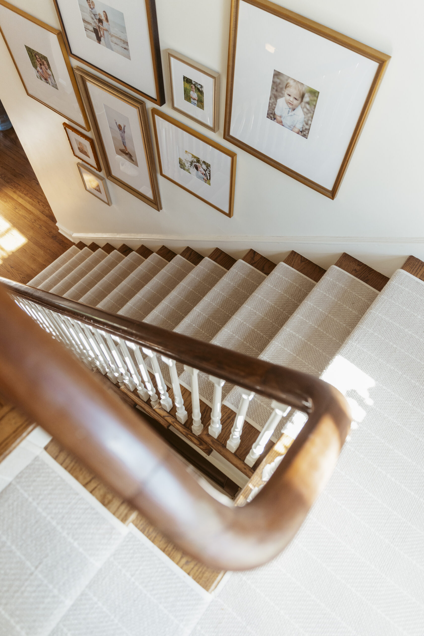 closer look of newly installed stair runner