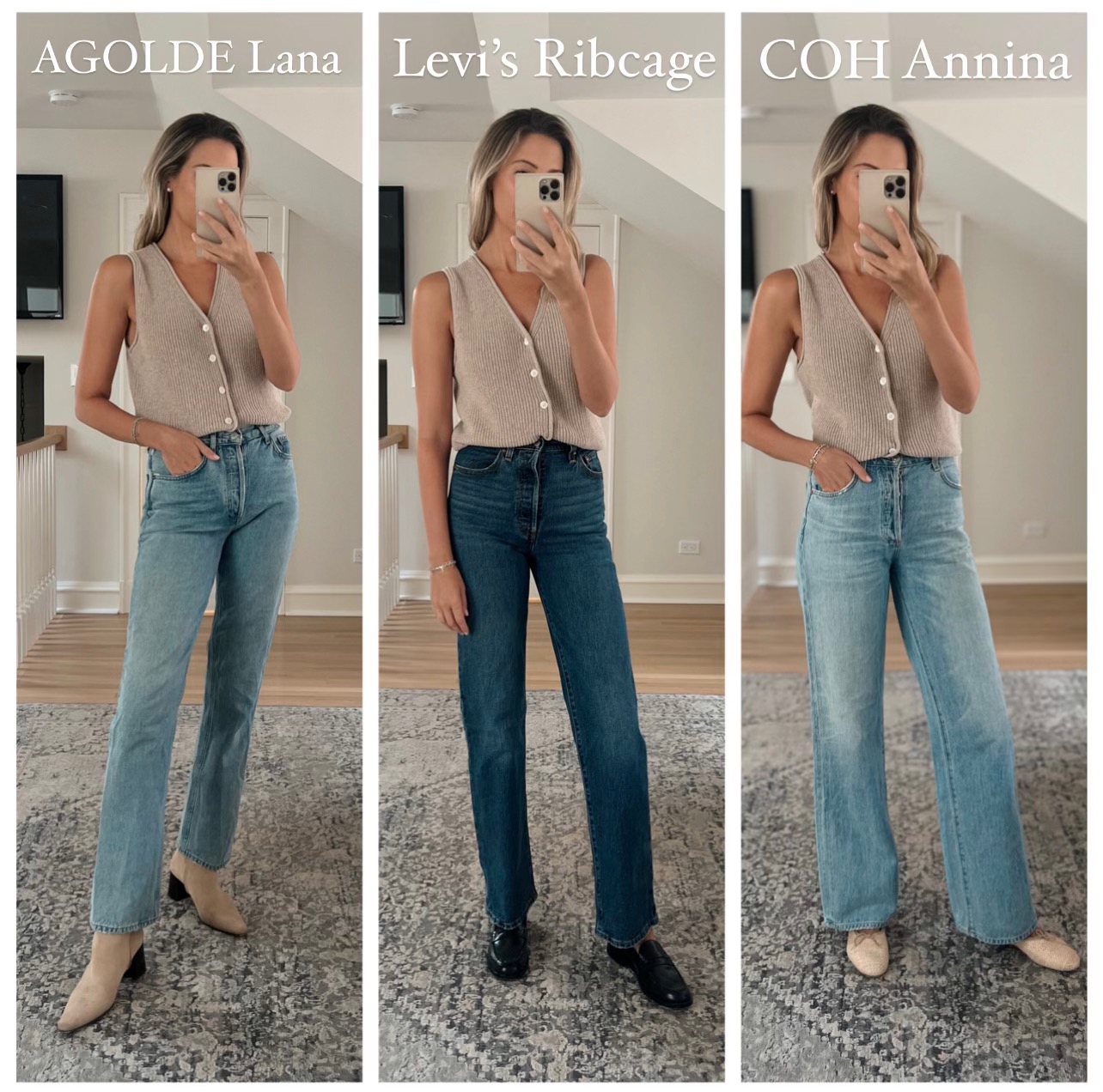 Agolde Lana Mid Rise Full Length Straight Jeans: Review + Outfit