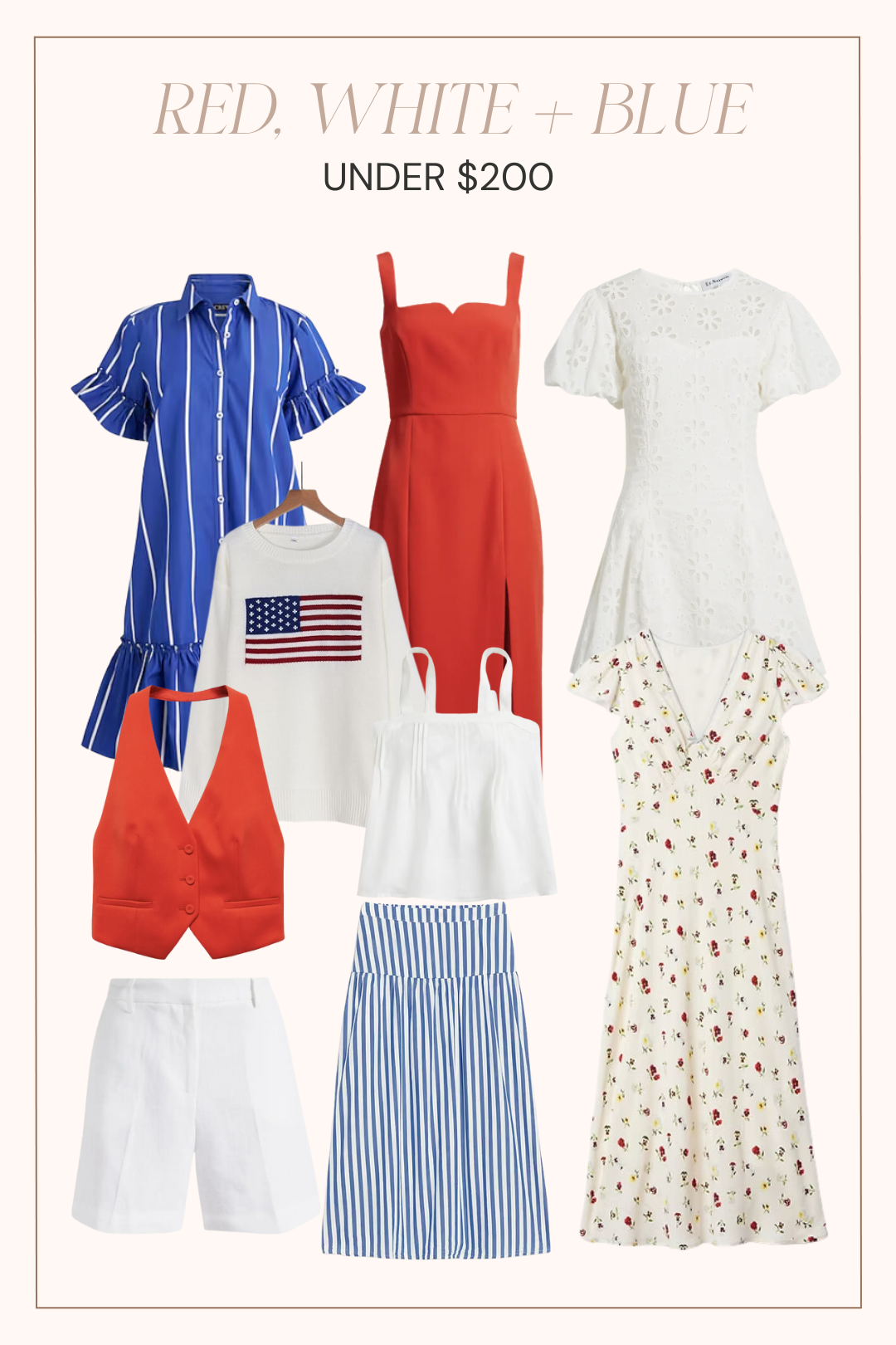 red, white and blue fashion picks